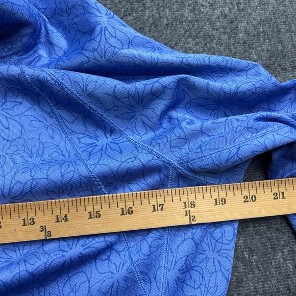 L.L.Bean Shirt M Reg Floral 1/4 Zip Long Sleeve Mock Neck Lightweight Running - Picture 6 of 9